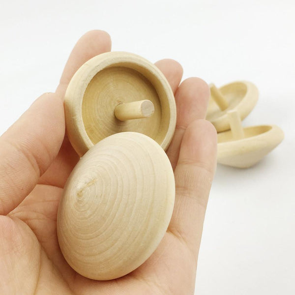 20pcs Wooden Montessori  Spinning Top Set - Handmade