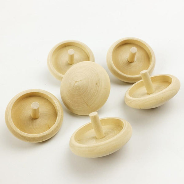 20pcs Wooden Montessori  Spinning Top Set - Handmade