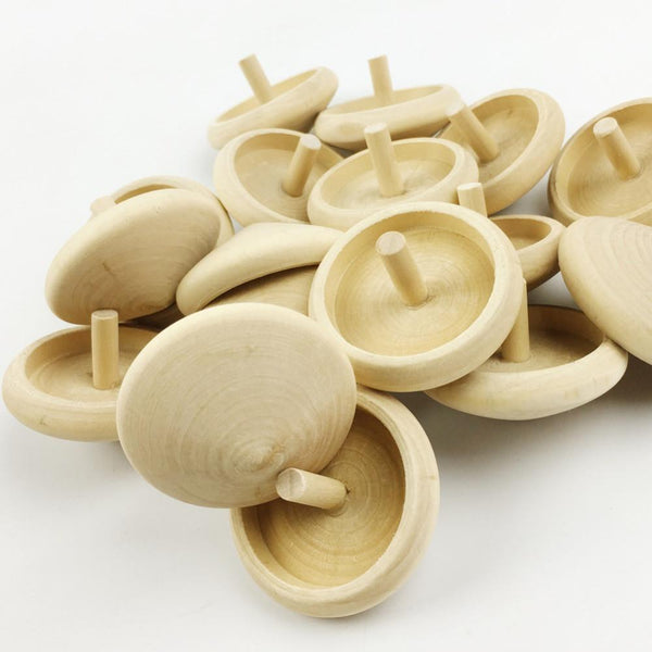 20pcs Wooden Montessori  Spinning Top Set - Handmade
