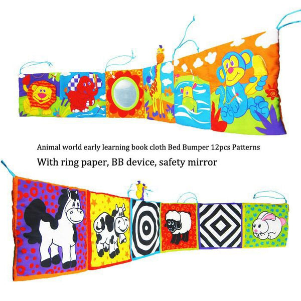Animal Plush Crib Bumper Book