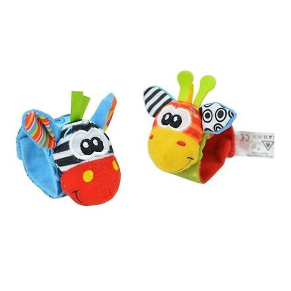 Baby Hand Wrist Strap Rattles-Animal Socks