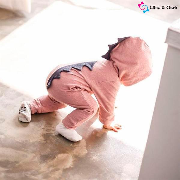 3D Dinosaur Baby Girl's Rompers