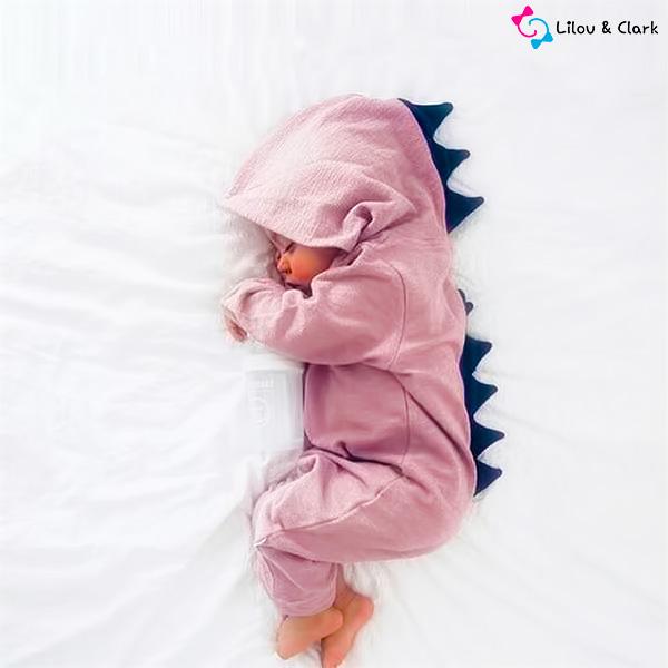 3D Dinosaur Baby Girl's Rompers