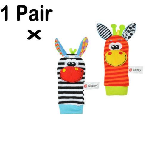 Baby Hand Wrist Strap Rattles-Animal Socks