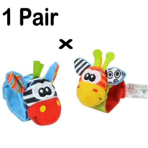 Baby Hand Wrist Strap Rattles-Animal Socks