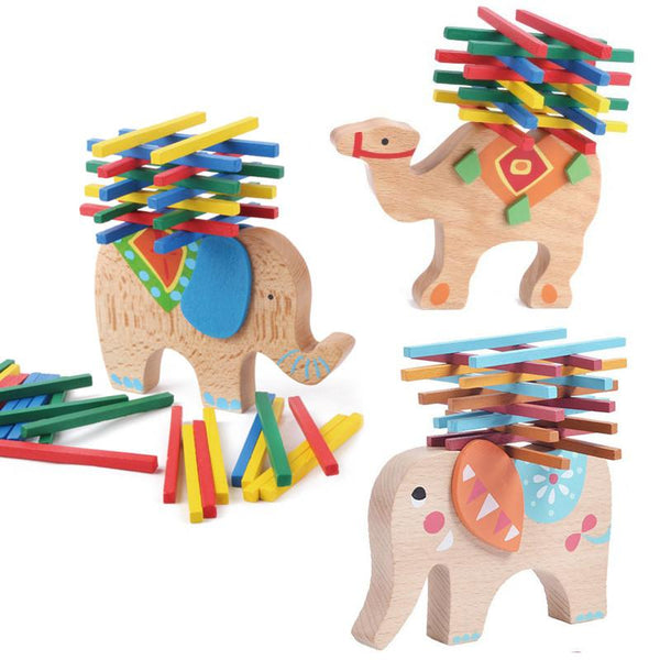African Animals Wooden Balancing Blocks