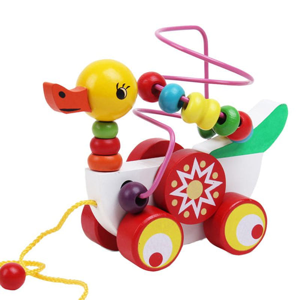 Duck Wooden Trailer Mini Around Beads