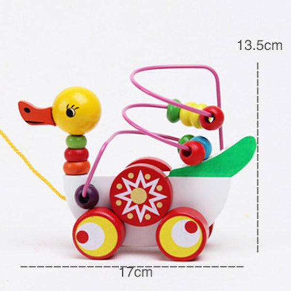 Duck Wooden Trailer Mini Around Beads