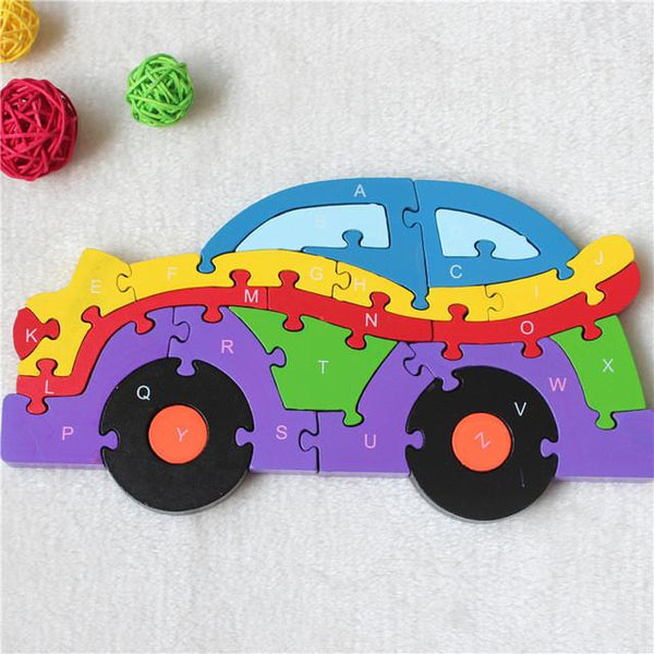 Double Sided Wooden Alphabet and Numbers Puzzle