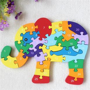 Double Sided Wooden Alphabet and Numbers Puzzle