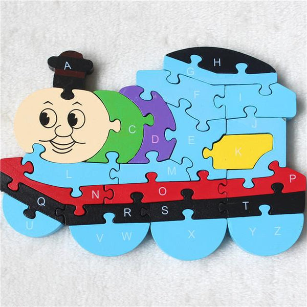 Double Sided Wooden Alphabet and Numbers Puzzle